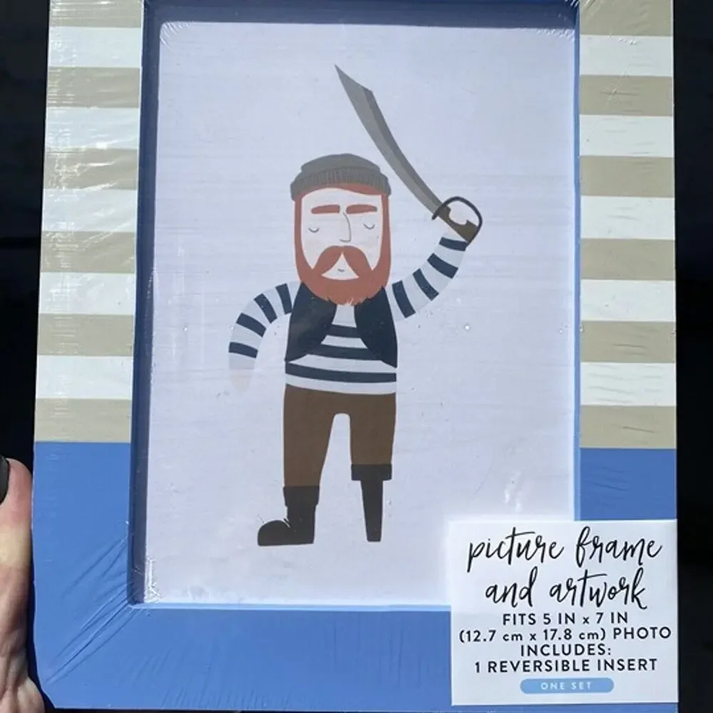 Horizon Kids Room Pirate Nautical Blue and White Picture Frame 5x7 Target Brand